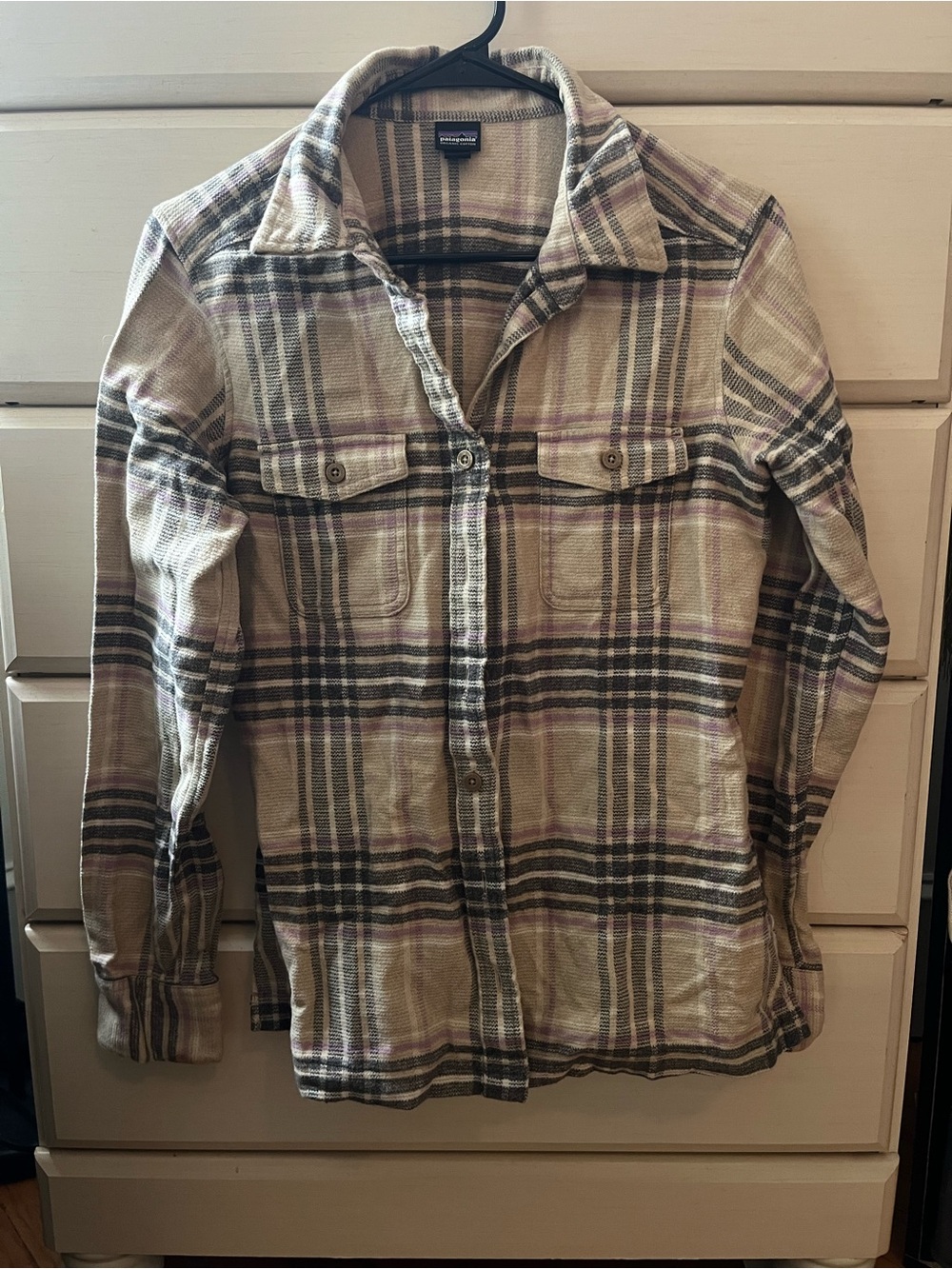 Patagonia Plaid Flannel Shirt in Beige and Brown